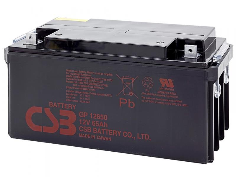 CSB 12V 65Ah olověný akumulátor M6 (GP12650) - obrázek produktu