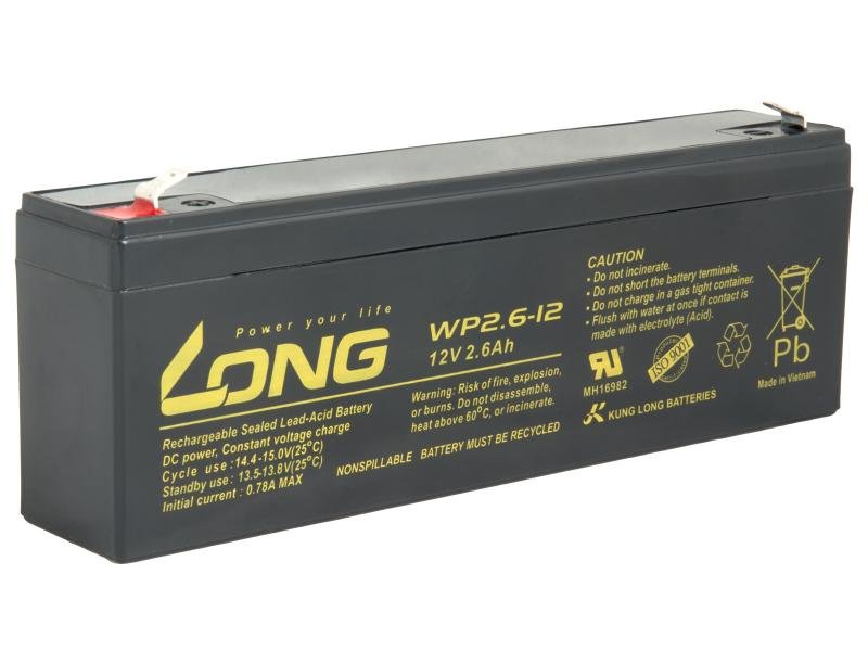 LONG baterie 12V 2,6Ah F1 (WP2.6-12) - obrázek produktu