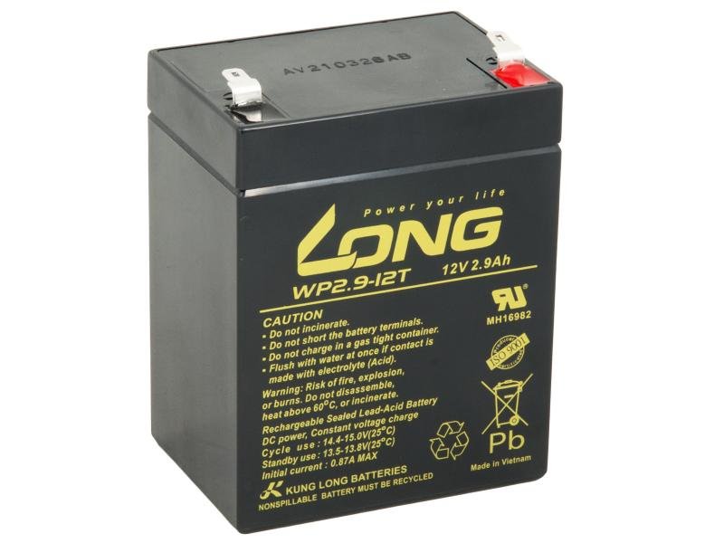LONG baterie 12V 2,9Ah F1 (WP2.9-12T) - obrázek produktu