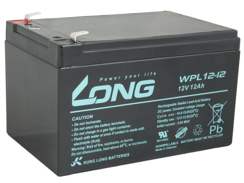 LONG baterie 12V 12Ah F2 LongLife 9 let (WPL12-12) - obrázek produktu