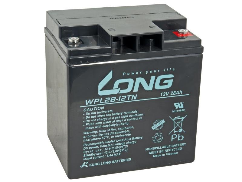 LONG baterie 12V 28Ah M5 LongLife 12 let (WPL28-12TN) - obrázek produktu