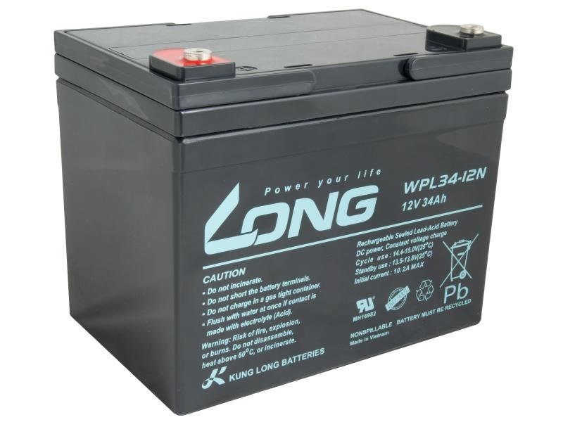 LONG baterie 12V 34Ah M5 LongLife 12 let (WPL34-12N) - obrázek produktu