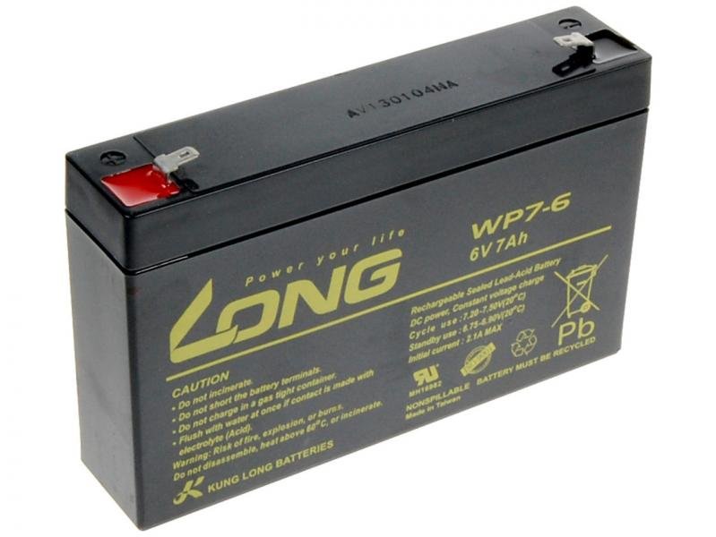 LONG baterie 6V 7Ah F1 (WP7-6) - obrázek produktu