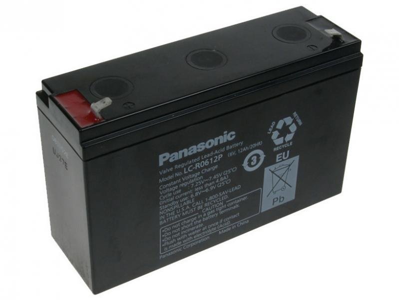 Panasonic 6V 12Ah olověný akumulátor F1 LC-R0612P - obrázek produktu