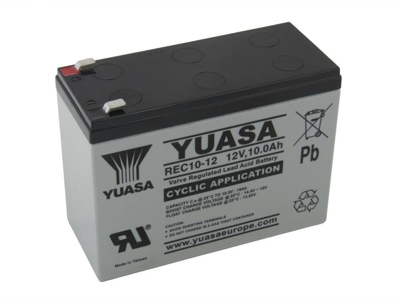 Yuasa 12V 10Ah olověný akumulátor DeepCycle AGM F2 (REC10-12) - obrázek produktu