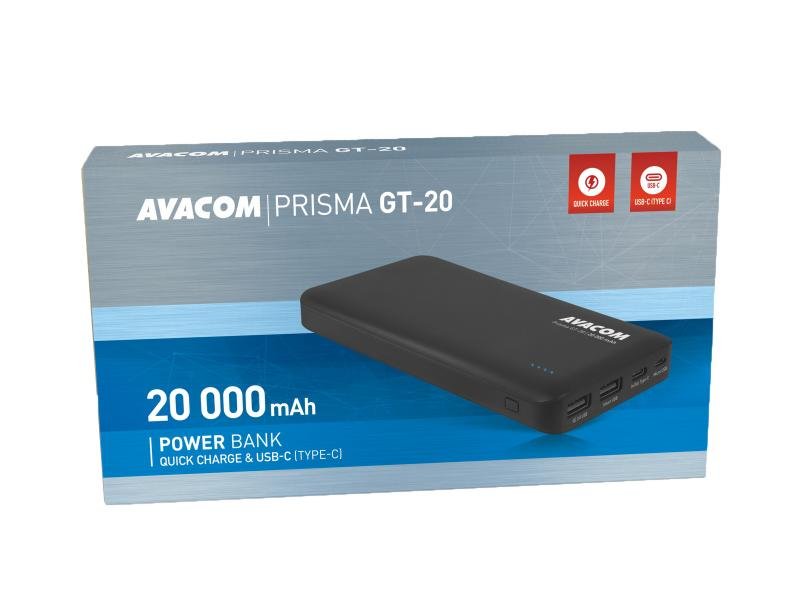 AVACOM externí baterie PRISMA GT-20, Li-Ion 20000mAh, USB-C, QC vstup a výstup, černá - obrázek č. 4
