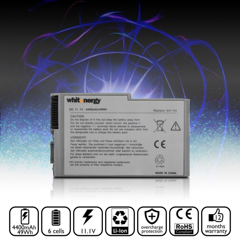 WE baterie pro Dell Latitude D500 11,1V 4400mAh - obrázek č. 5