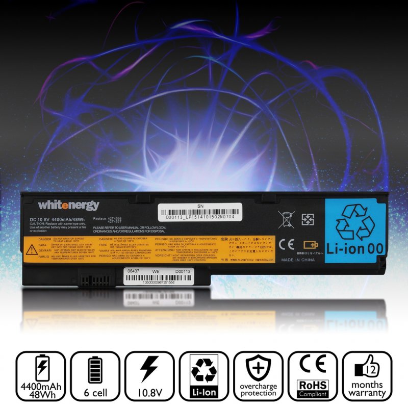 WE baterie pro Lenovo ThinkPad X200 10,8V 4400mAh - obrázek č. 5