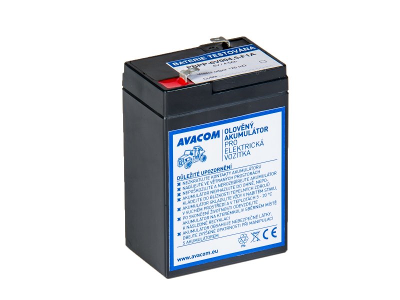 AVACOM náhradní baterie (olověný akumulátor) 6V 4,5Ah do vozítka Peg Pérego F1 - obrázek produktu
