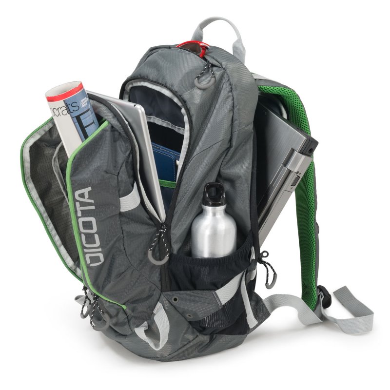 Dicota Backpack Active 14-15.6 grey/ lime - obrázek č. 2