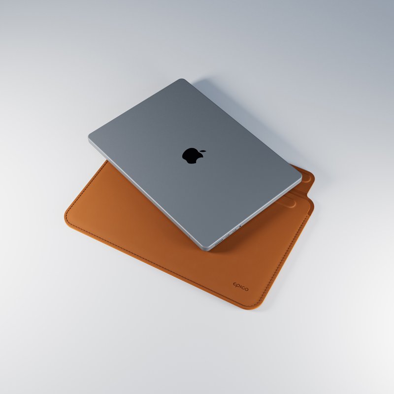 Epico Leather Sleeve MacBook Pro 13,3" / Air 13,6" - hnědá - obrázek č. 4