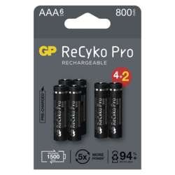 GP nabíjecí baterie ReCyko Pro AAA (HR03) 4 + 2 PP - obrázek produktu