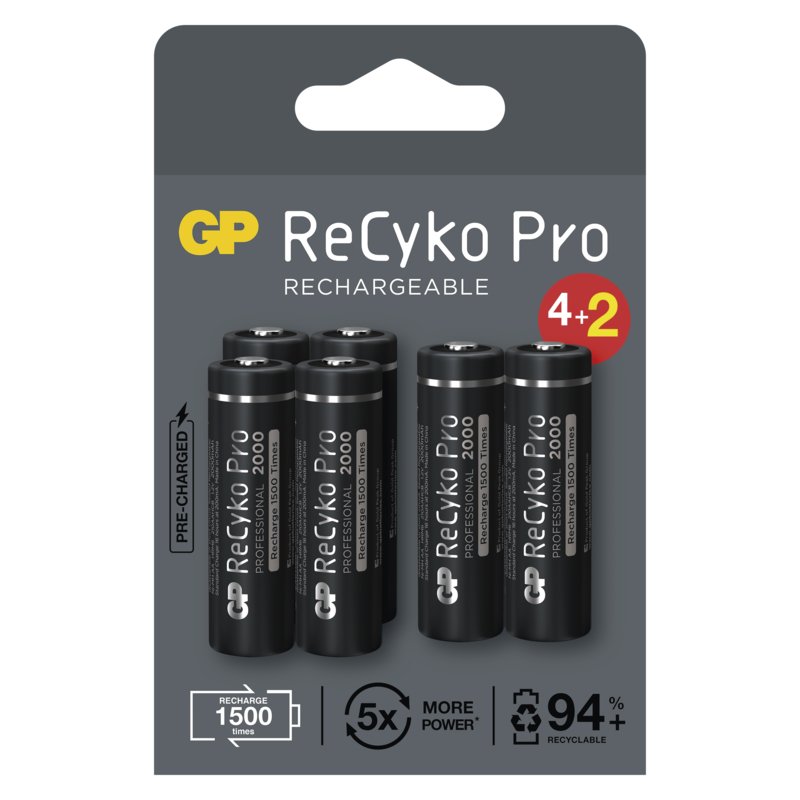 GP nabíjecí baterie ReCyko Pro AA (HR6) 4+2PP - obrázek produktu