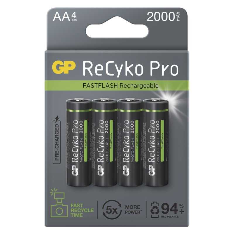 GP nabíjecí baterie ReCyko Pro Photo AA (HR6) 4PP - obrázek produktu