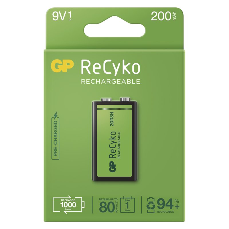 GP nabíjecí baterie ReCyko 9V 1PP - obrázek produktu