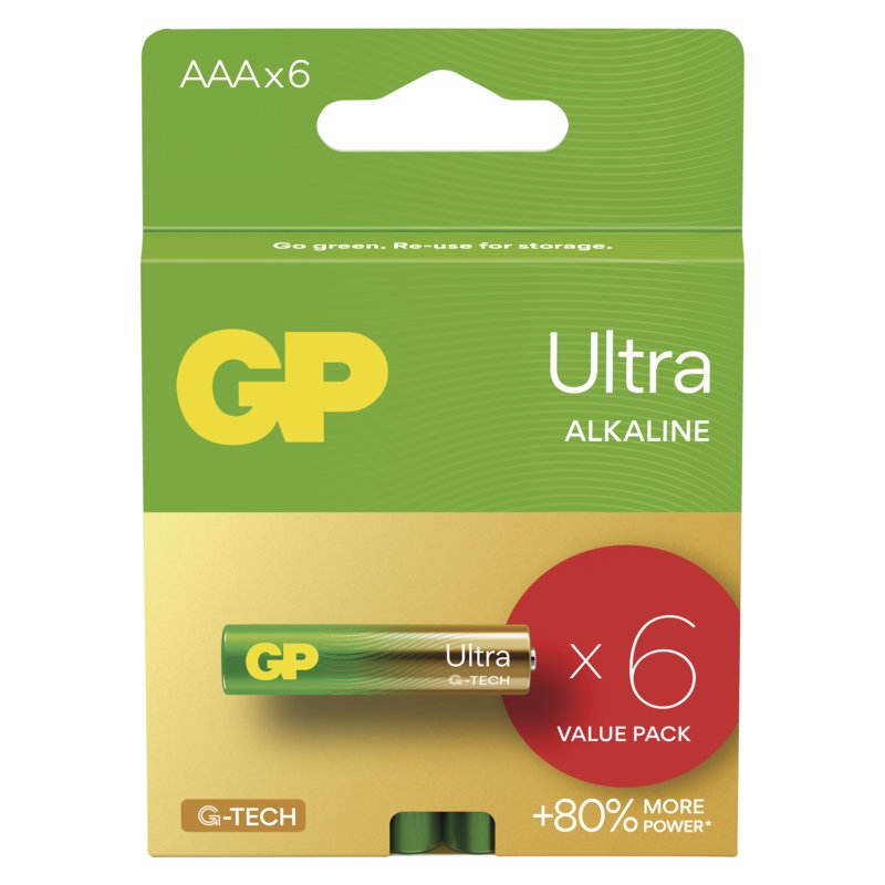 GP Alkalická baterie ULTRA AAA (LR03)- 6ks - obrázek produktu