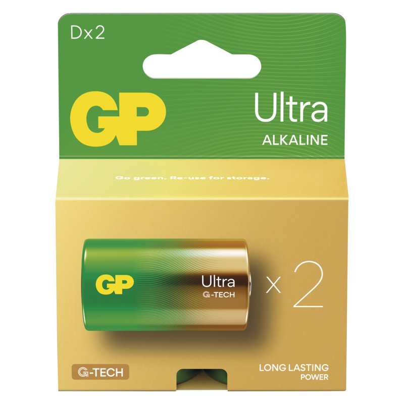 GP Alkalická baterie ULTRA D (LR20) - 2ks - obrázek č. 1