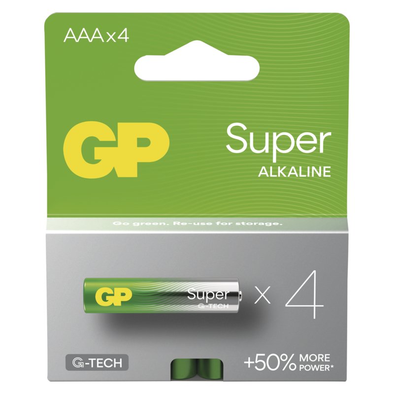 GP Alkalická baterie SUPER AAA (LR03) - 4ks - obrázek č. 1