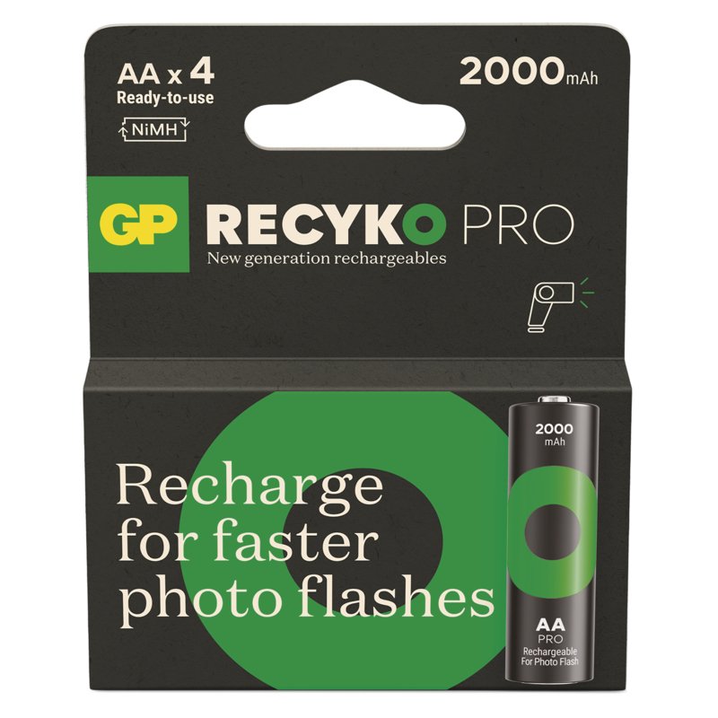 GP Nabíjecí ReCyko Pro Photo Flash AA 2000mAh-4ks - obrázek č. 1