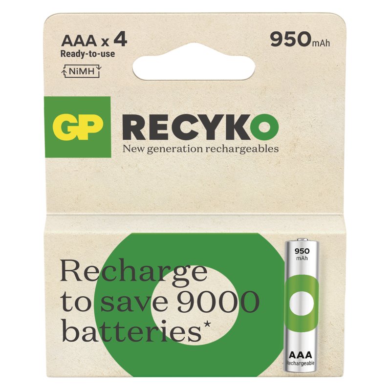 GP Nabíjecí bat.ReCyko 950 AAA (HR03)-4ks - obrázek č. 1