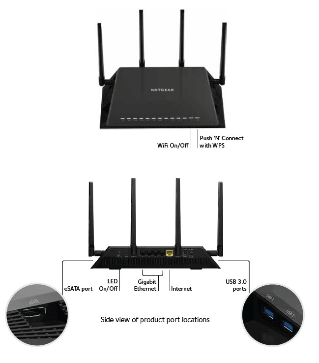 NETGEAR Nighthawk X4S Smart WiFi Router, R7800 - obrázek č. 3