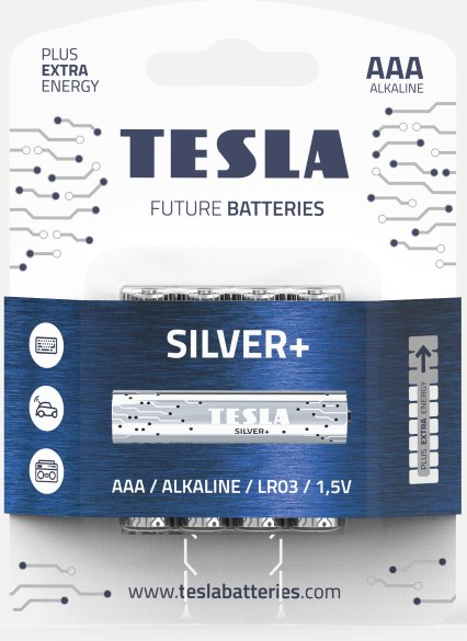 TESLA - baterie AAA SILVER+, 4 ks, LR03 - obrázek produktu