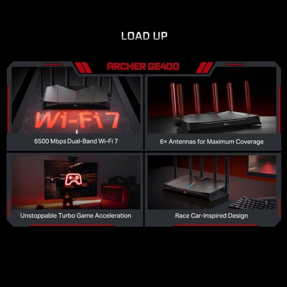 TP-Link Archer GE400 BE6500 WiFi7 Gaming router - obrázek č. 1