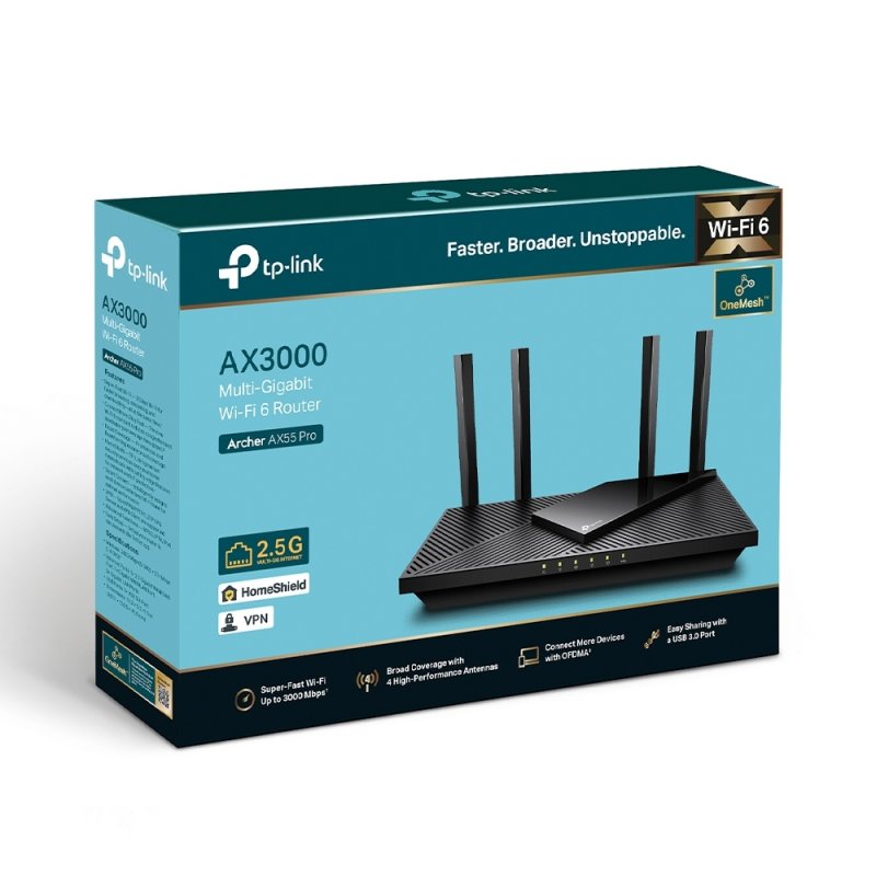 TP-Link Archer AX55 Pro, AX3000 WiFi6 router - obrázek č. 3