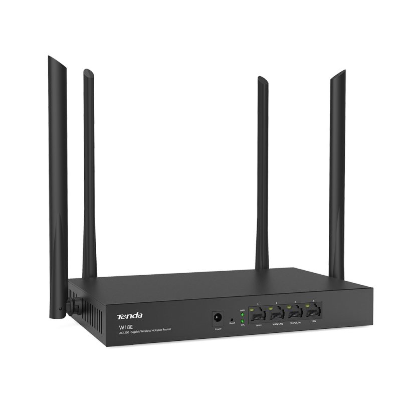 Tenda W18E WiFi Hotspot AC1200 Gigabit Router, 1xWAN, 2xWAN/ LAN, 1xLAN, VPN, Captive portal, Kov - obrázek č. 3