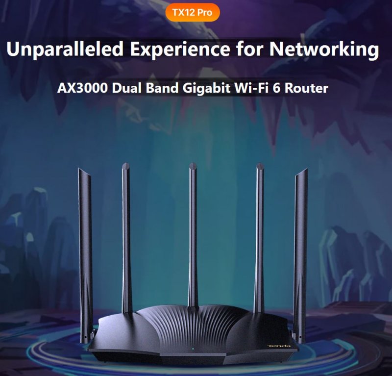 Tenda TX12 Pro AX3000 WiFi6 Router, 1x GWAN, 3x GLAN, IPv6, 5x 6dBi, WPA3, Mesh, CZ app - obrázek č. 3