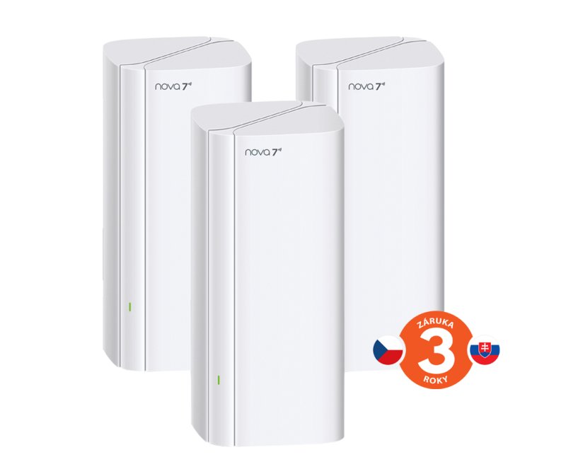 Tenda Nova ME3 Pro (3-pack) WiFi7 BE3600 Mesh Gigabit system, 9x GLAN / GWAN, WPA3, VPN, CZ app - obrázek produktu