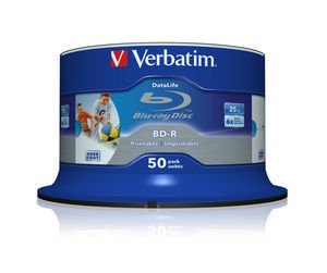 VERBATIM BD-R SL (6x, 25GB),printable, 50 cake - obrázek produktu