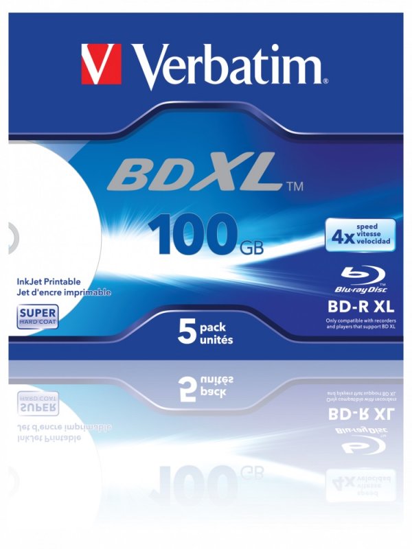 Verbatim Blu-ray BD-R XL 100GB 4x jewel box, 5ks/ pack - obrázek produktu