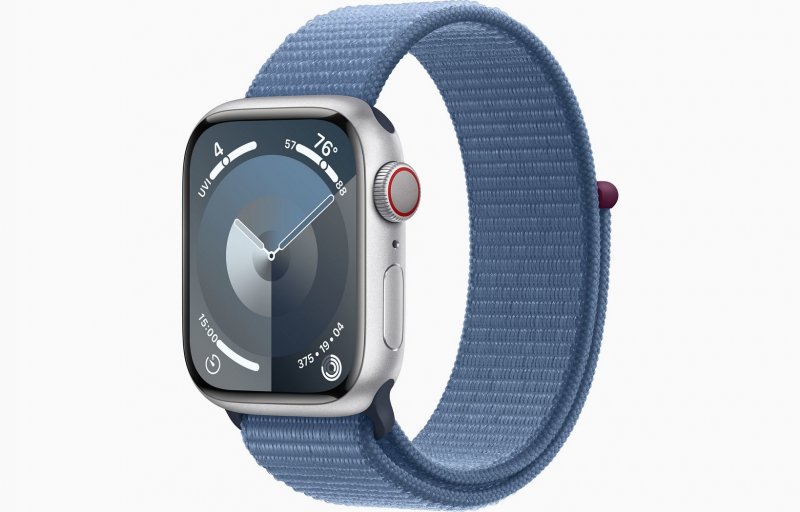 Apple Watch S9 Cell/ 45mm/ Silver/ Sport Band/ Winter Blue - obrázek č. 1