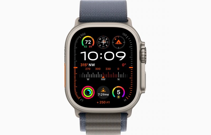 Apple Watch Ultra 2/ 49mm/ Titan/ Sport Band/ Blue Alpine/ Large - obrázek č. 1