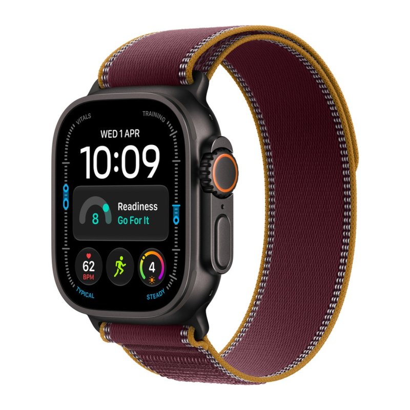 WATCH Ultra 4 49 Black TC / Burgundy Trail Loop- S / M - obrázek produktu