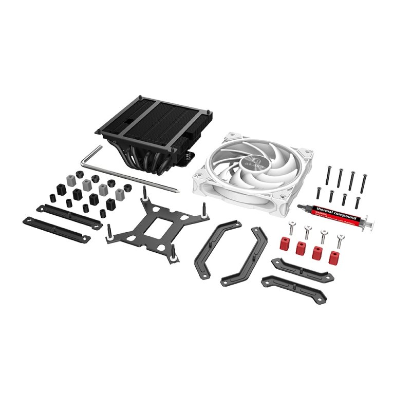 AKASA chladič CPU - SOHO H6L RGB white - obrázek č. 4