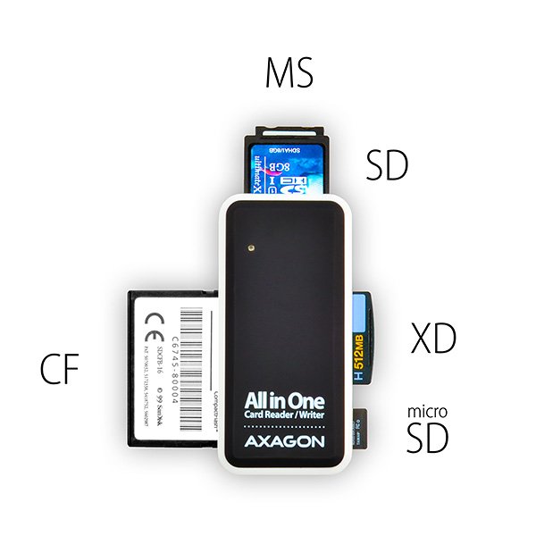 AXAGON CRE-X1, USB 2.0 externí MINI čtečka 5-slot ALL-IN-ONE - obrázek č. 8