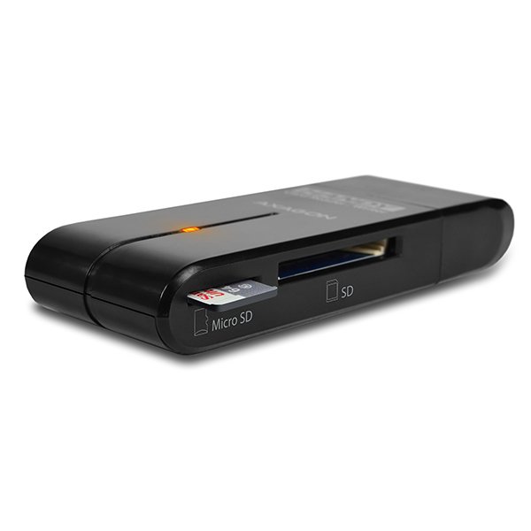 AXAGON CRE-D4B, USB 2.0 externí HANDY čtečka 4-slot SD/ MicroSD/ MS/ M2, černá - obrázek č. 3