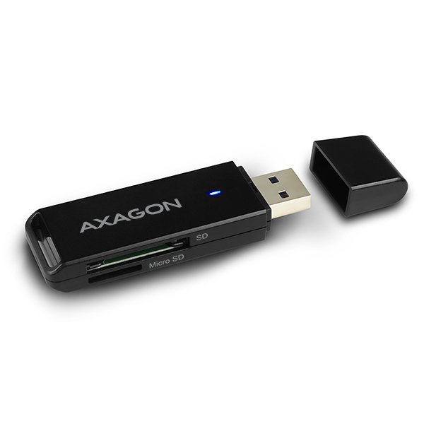 AXAGON CRE-S2, USB 3.0 Type-A - externí SLIM čtečka 2-slot SD/ microSD, podpora UHS-I - obrázek č. 4