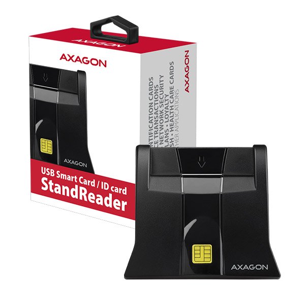 AXAGON CRE-SM4, USB externí StandReader čtečka kontaktních karet Smart card (eObčanka) - obrázek produktu