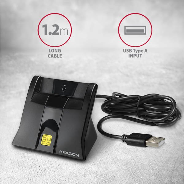 AXAGON CRE-SM4, USB externí StandReader čtečka kontaktních karet Smart card (eObčanka) - obrázek č. 4
