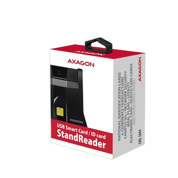 AXAGON CRE-SM4, USB externí StandReader čtečka kontaktních karet Smart card (eObčanka) - obrázek č. 7