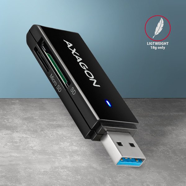 AXAGON CRE-S2N, USB-A 3.2 Gen 1 - SUPERSPEED čtečka karet, 2-slot & lun SD/ microSD, podpora UHS-I - obrázek č. 4