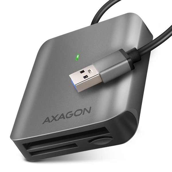 AXAGON CRE-S3, USB-A 3.2 Gen 1 - SUPERSPEED čtečka karet, 3-slot & lun SD/ microSD/ CF, podpora UHS-II - obrázek produktu