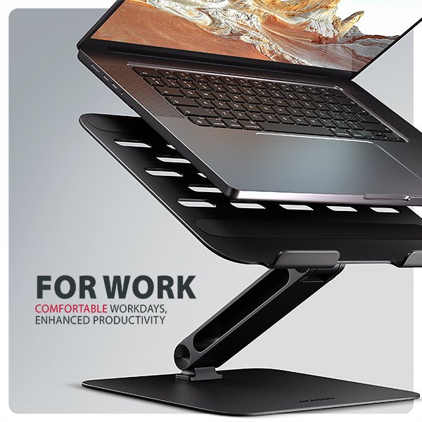 AXAGON STND-LQB hliníkový HQ stojan na notebook 10"-17.3" nastavitelná výška a úhel, černý - obrázek č. 3