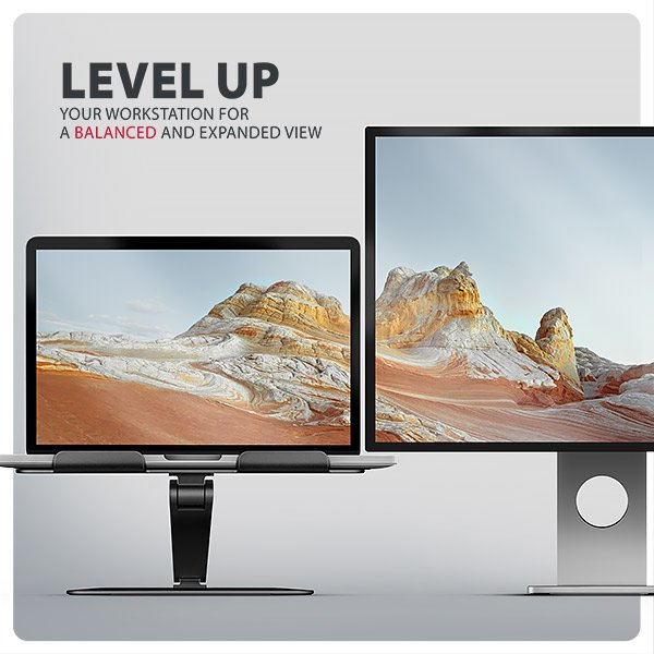 AXAGON STND-LQB hliníkový HQ stojan na notebook 10"-17.3" nastavitelná výška a úhel, černý - obrázek č. 6