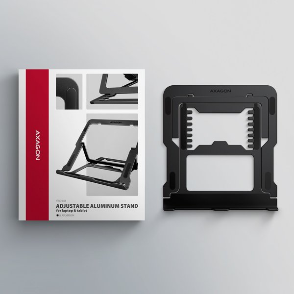 AXAGON STND-LAB hliníkový stojan na notebook 10"-17.3" nastavitelná výška, černý - obrázek č. 8