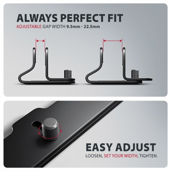 AXAGON STND-VB vertikální hliníkový stojan na notebook 10"-17.3" nastavitelný rozestup, černý - obrázek č. 3