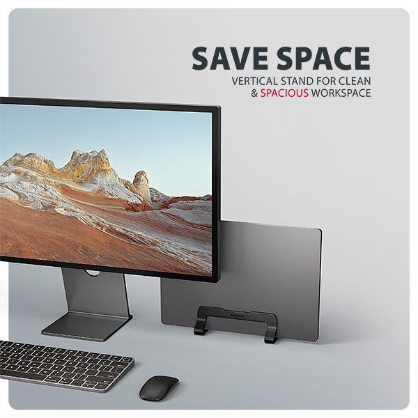 AXAGON STND-VB vertikální hliníkový stojan na notebook 10"-17.3" nastavitelný rozestup, černý - obrázek č. 4